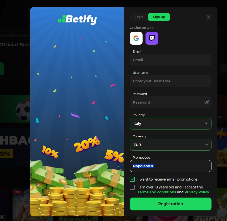Betify - 30 Tours Gratuits + Welcome sans wager